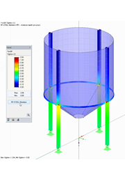 Barevné znázornění výsledků v RFEMu - Pruty