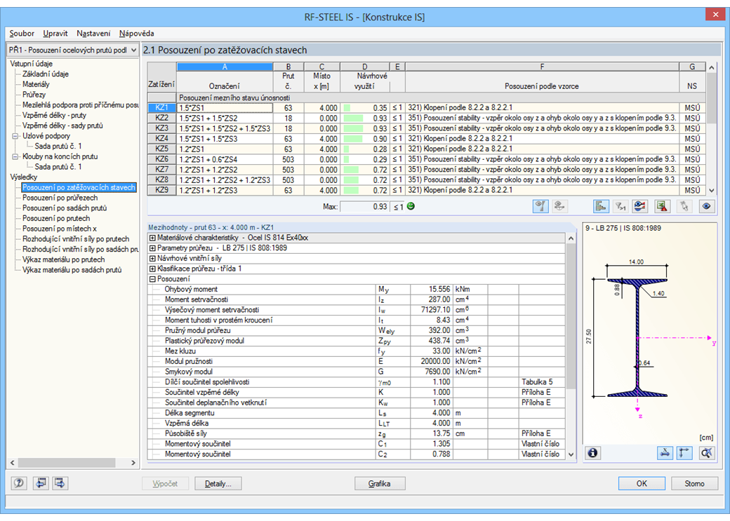 Nachweise lastfallweise