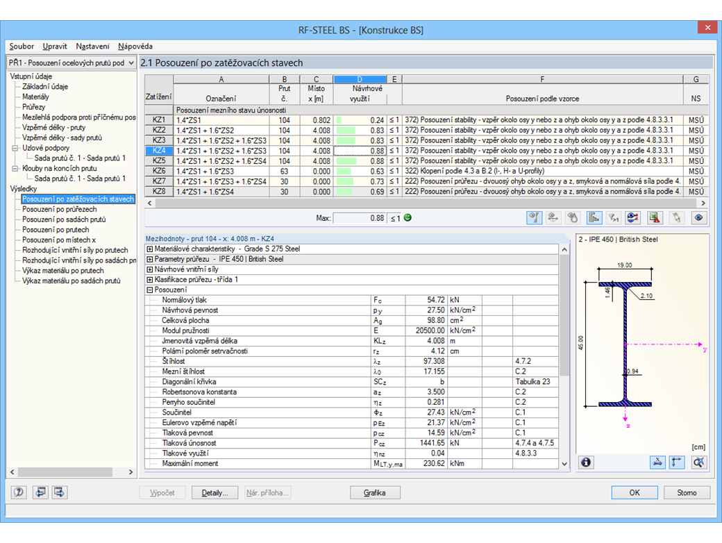 Nachweise lastfallweise