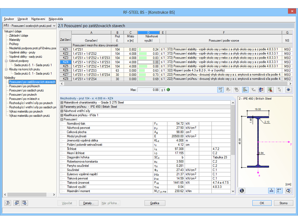 Nachweise lastfallweise