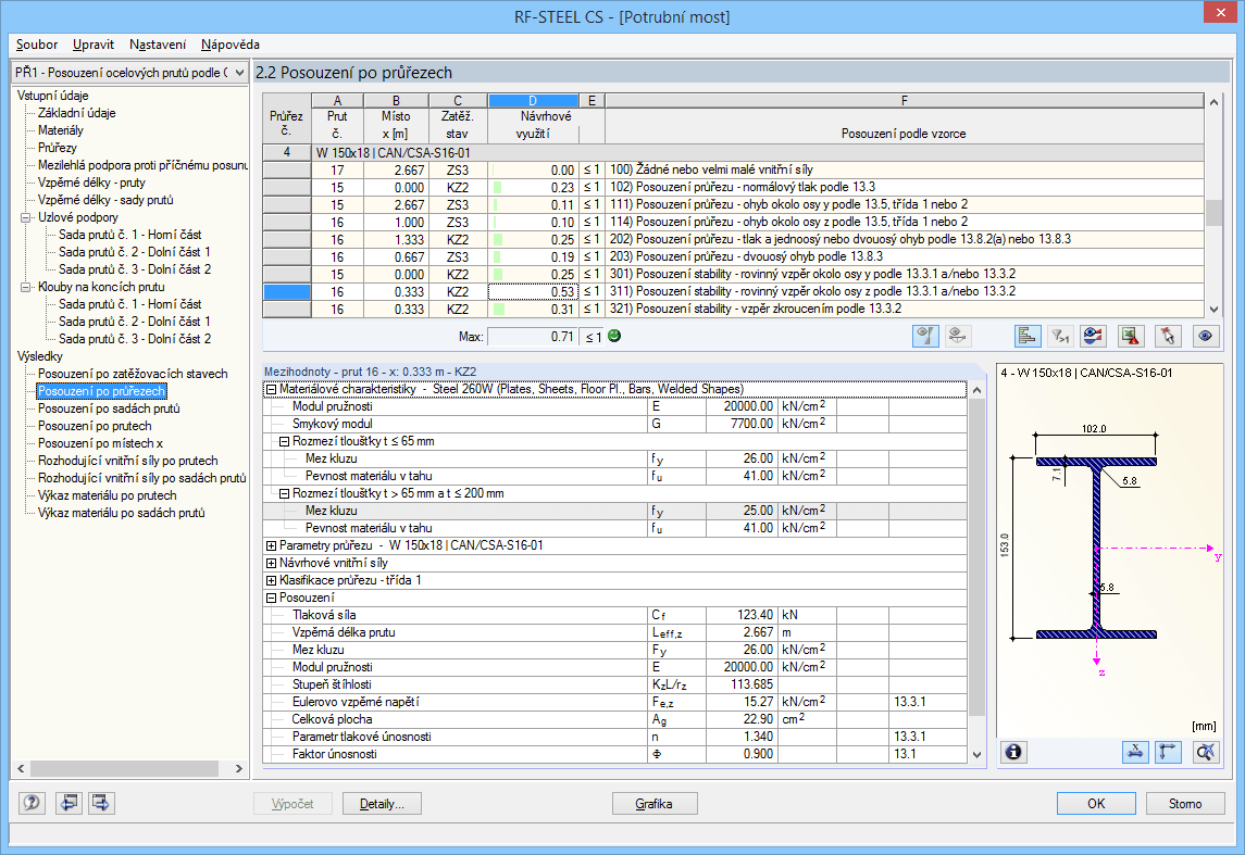 Maske 2.2 Nachweise querschnittsweise