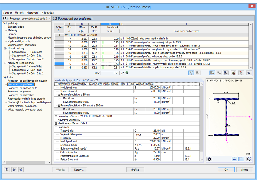 Maske 2.2 Nachweise querschnittsweise