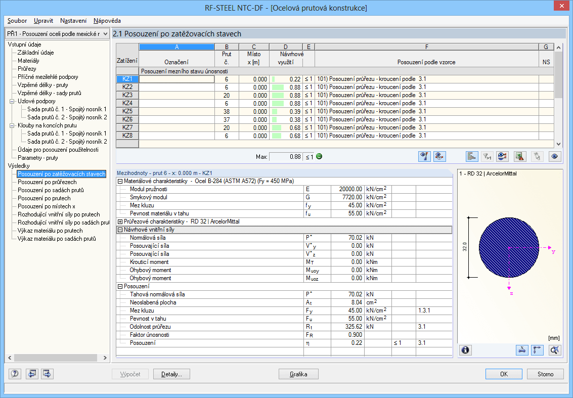 Maske 2.2 Nachweise querschnittsweise