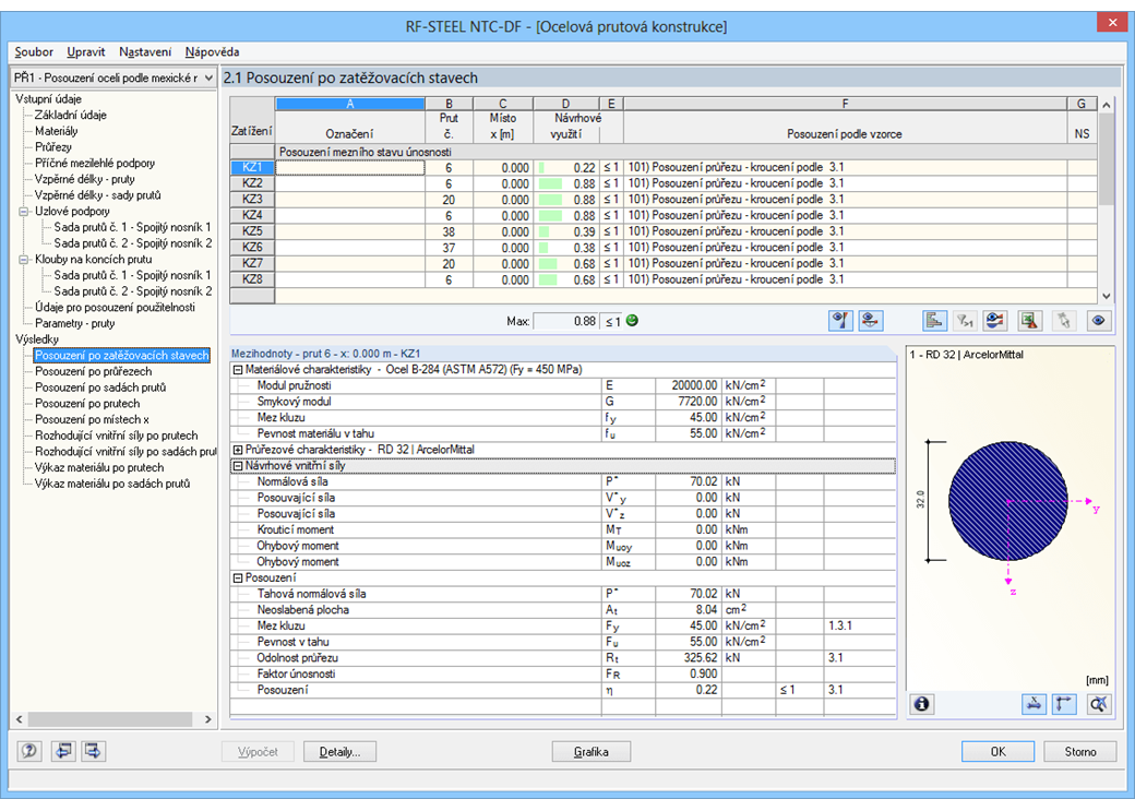 Maske 2.2 Nachweise querschnittsweise