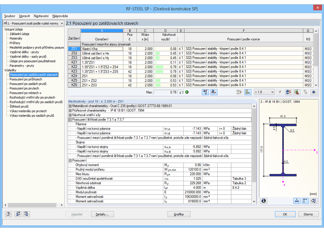 Nachweise lastfallweise