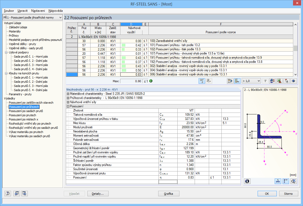 Maske 2.2 Nachweise querschnittsweise