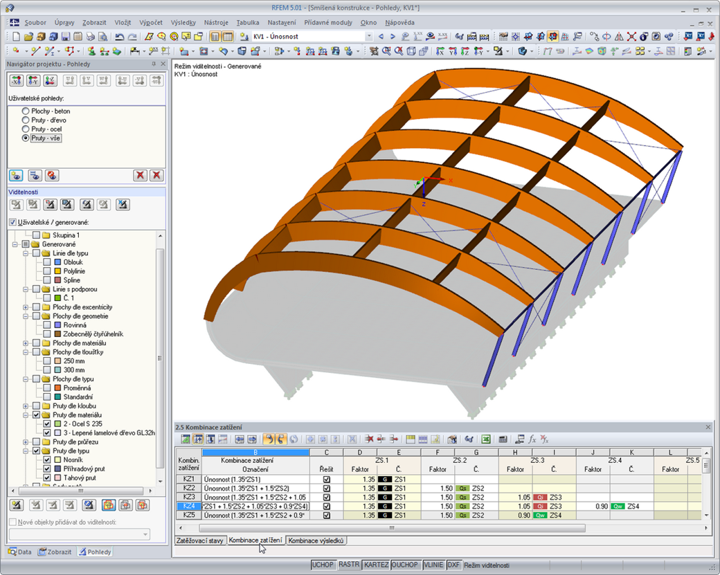 Navigátor projektu - Pohledy