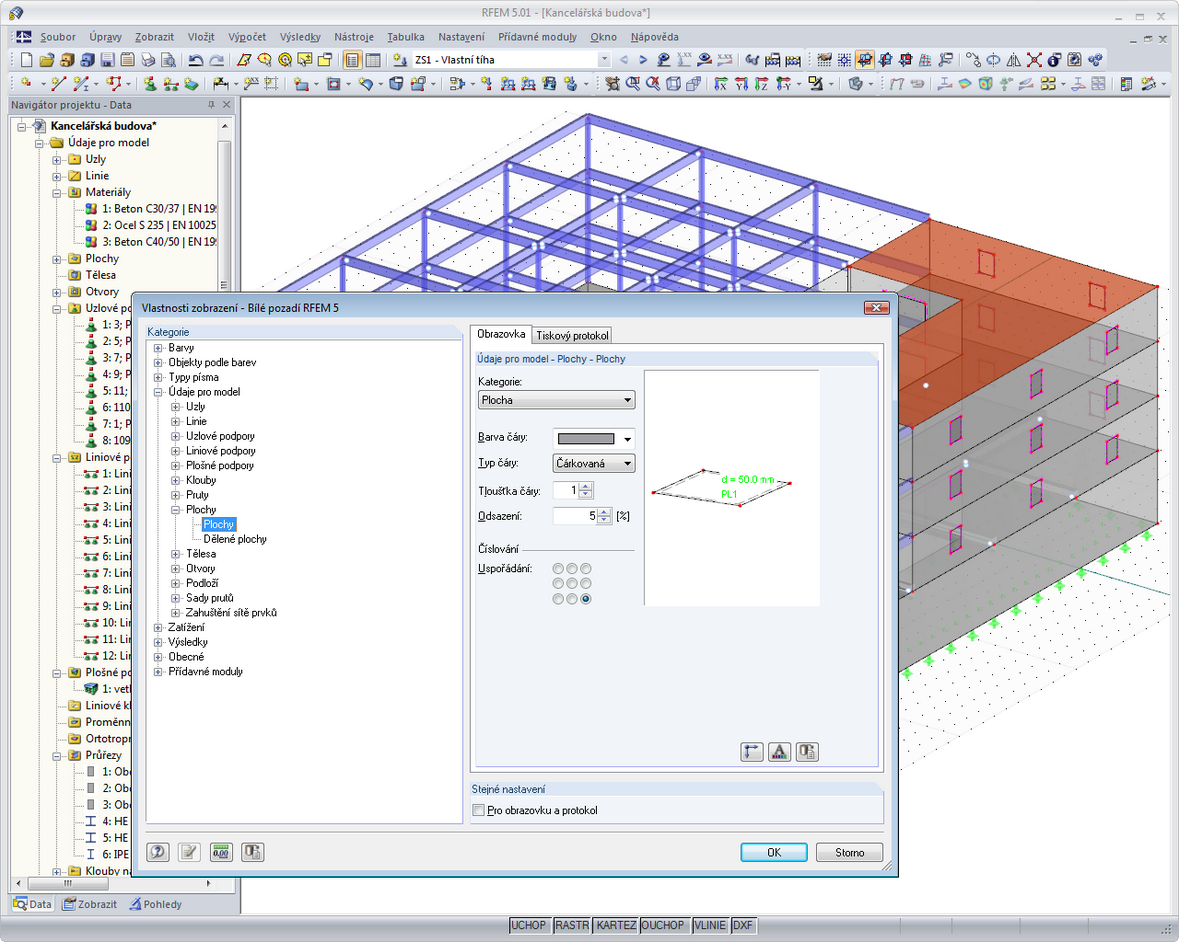 Nastavení vlastností zobrazení