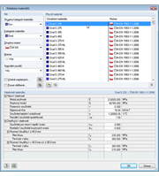 Materialbibliothek mit berechnungs- und bemessungsrelevanten Kennwerten