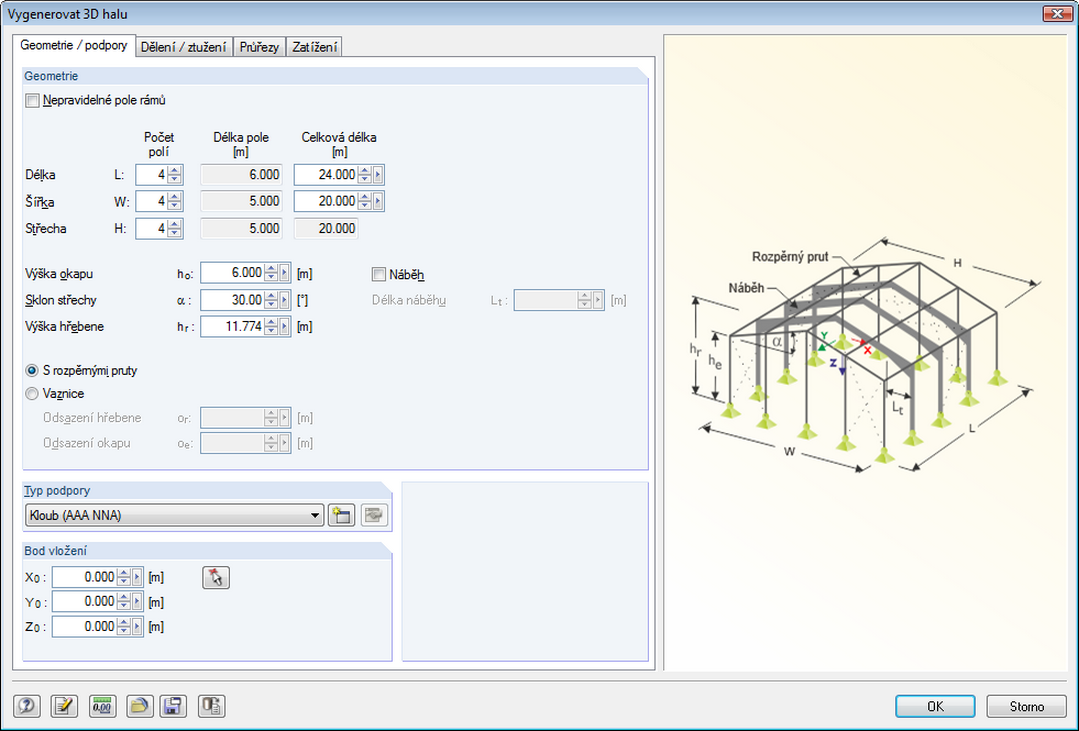 Generierung einer 3D-Halle