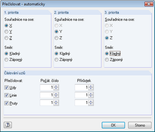 Umnummerieren von Knoten, Linien und Stäben