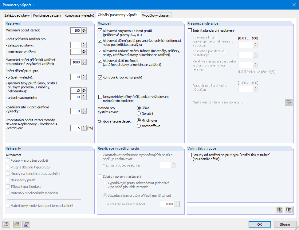 Globale Berechnungsparameter