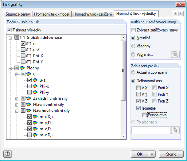Seriendruck der Ergebnisse