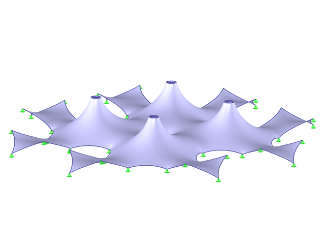 Deformovaná síť konečných prvků po nalezení tvaru