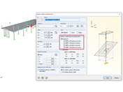 Oblasti průměrování v průnicích sloupů a desky