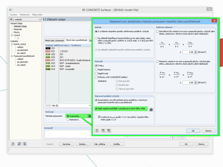 RF-BETON Flächen: Wirtschaftliche Bewehrung für den Rissbreitennachweis finden