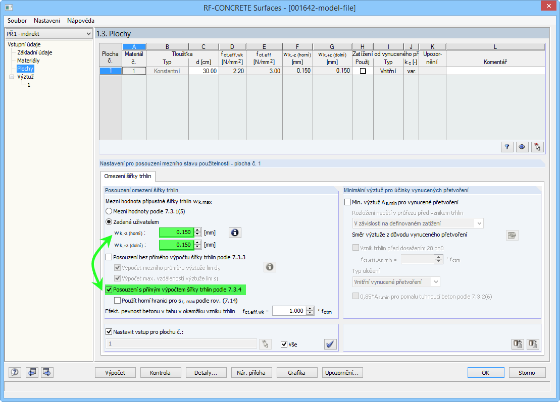 Šířka trhlin menší než 0,2 mm