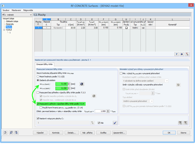 Šířka trhlin menší než 0,2 mm