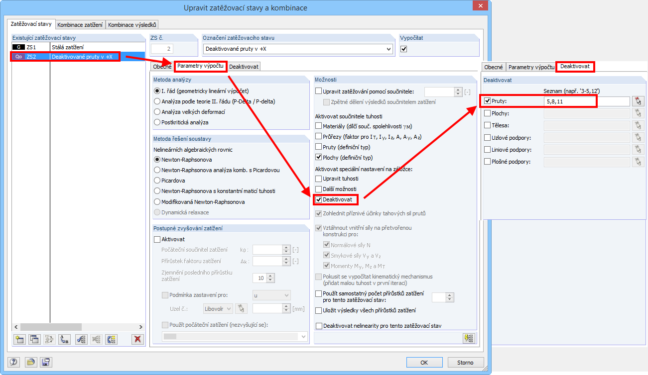 Volba „Deaktivovat“ v programu RFEM