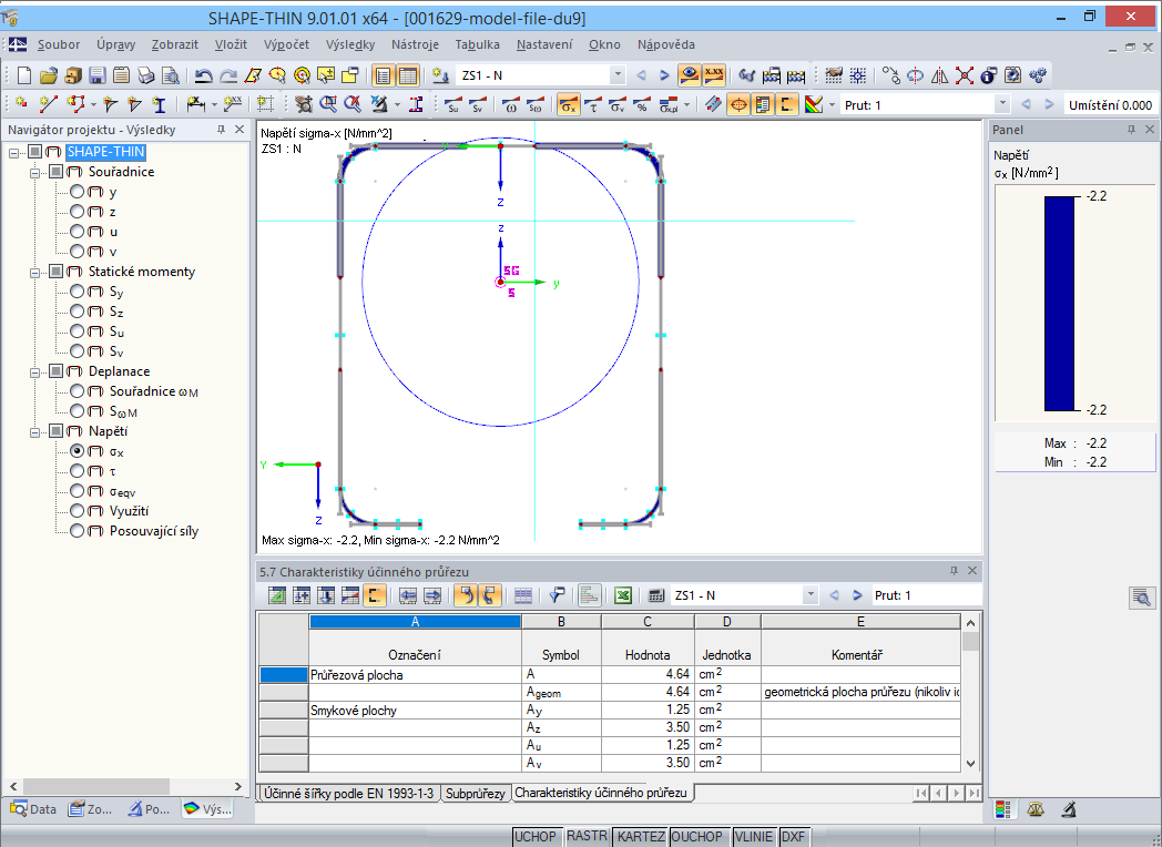Účinné průřezové charakteristiky