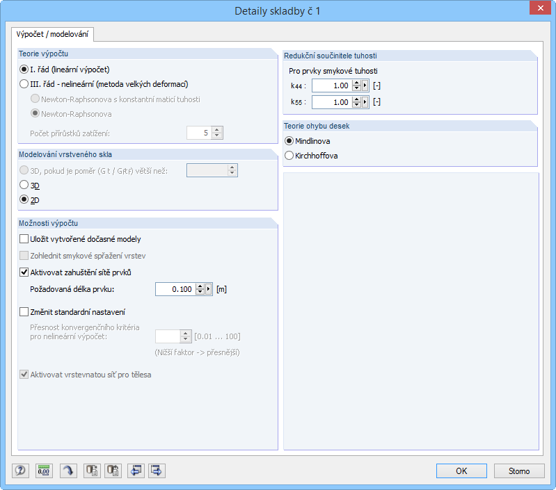 Detaily o skladbě vrstev