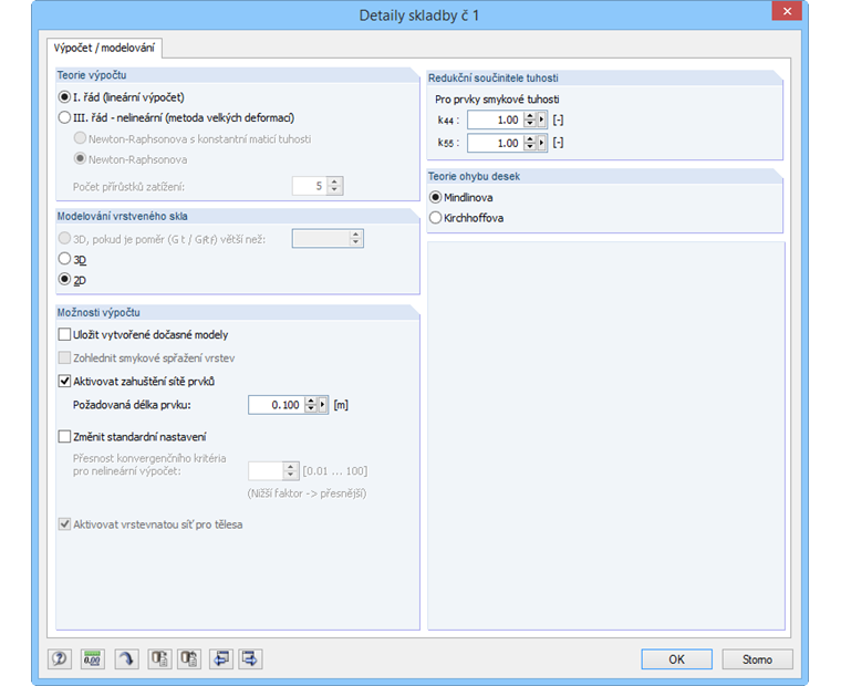 Detaily o skladbě vrstev