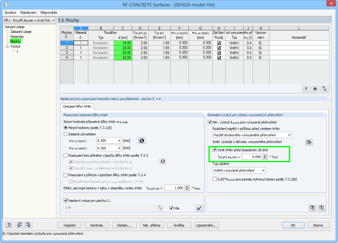Eingabe Faktor zur Abminderung fct,eff,As,min