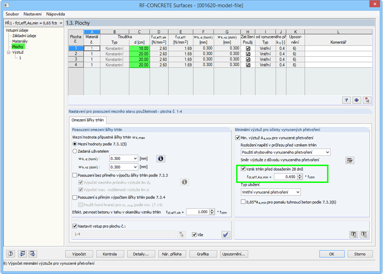 Eingabe Faktor zur Abminderung fct,eff,As,min