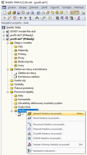 Navigátor projektu - Data, Hladina na pozadí