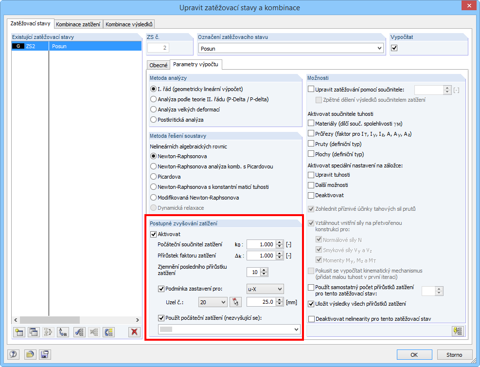 Vorgabe der stufenweise ansteigenden Belastung