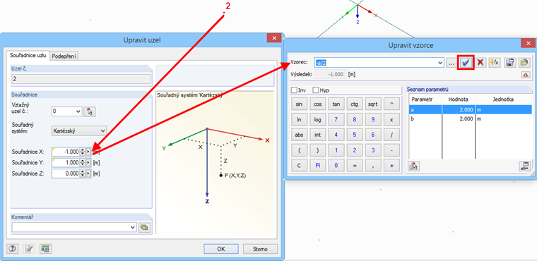 Obrázek 03 - Parametrizace uzlů 1 až 4