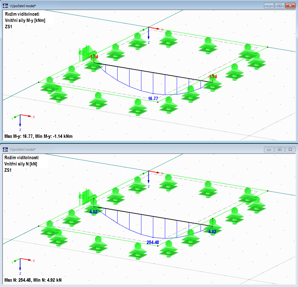 Výsledek v programu RFEM