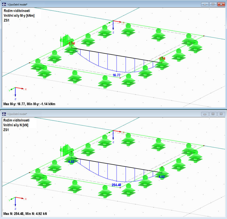 Výsledek v programu RFEM