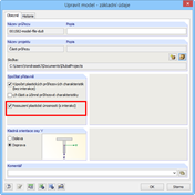 Základní údaje průřezu
