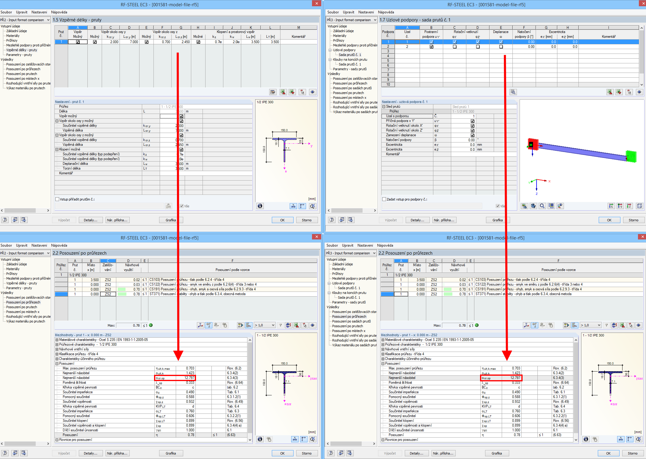 Porovnání možného zadání vstupních dat