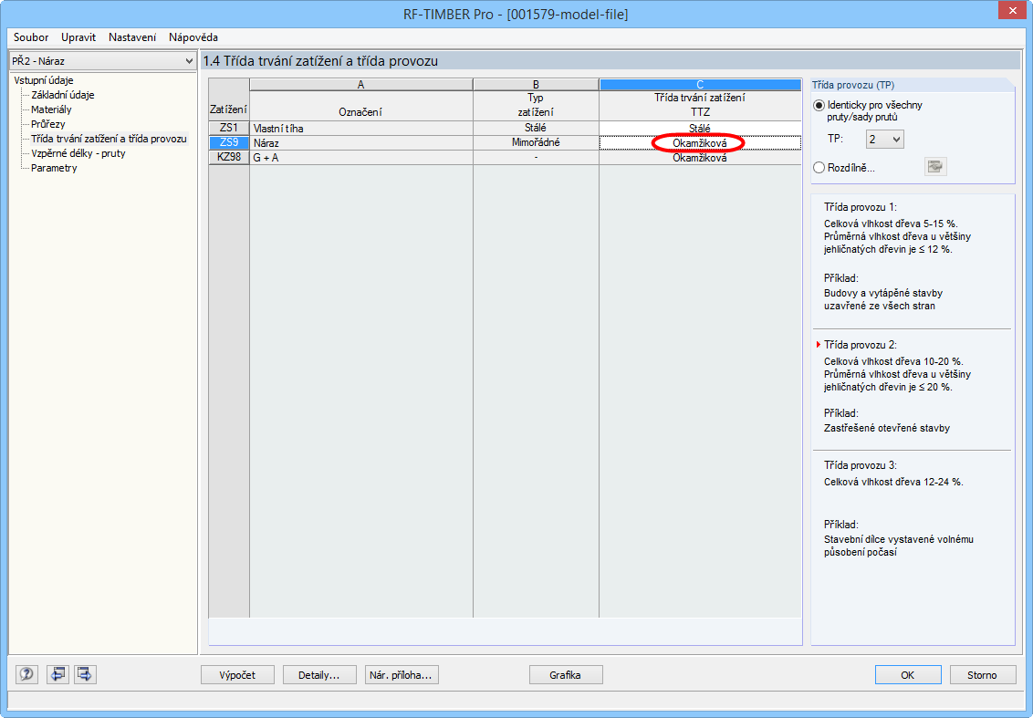 Třída trvání zatížení