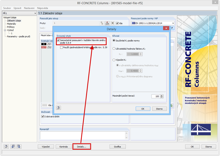 Aktivierung der getrennten Bemessung nach EN 1992-1-1 5.8.9(2)