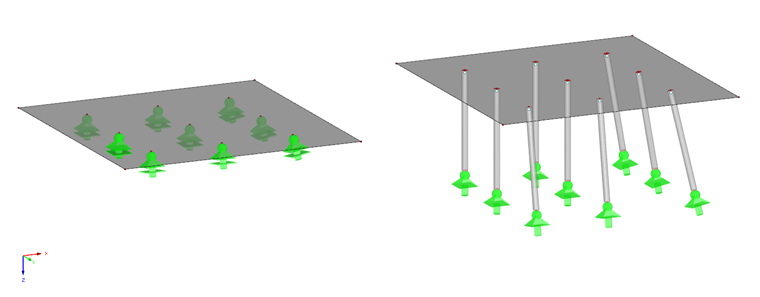 Modellierung Variante 1 und 2 ohne Stabbettung