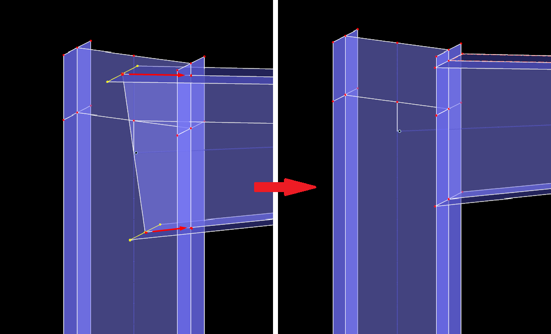 Ablängen der Voute über "Linie/Stäbe verbinden"