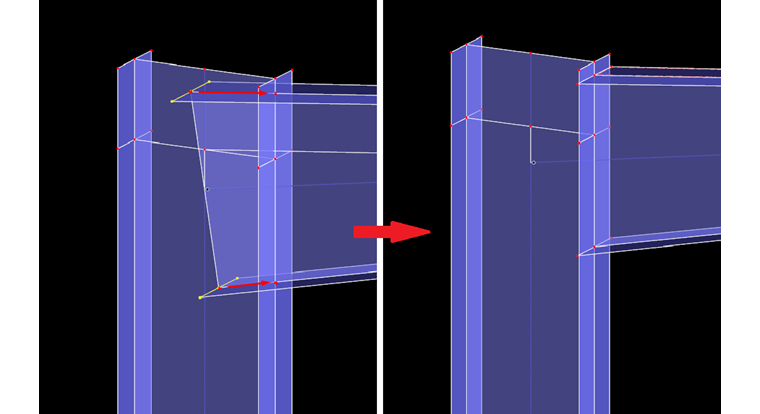 Ablängen der Voute über "Linie/Stäbe verbinden"