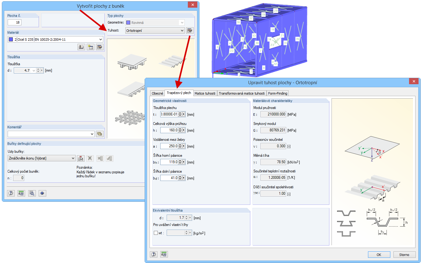Vytvoření ploch z buněk