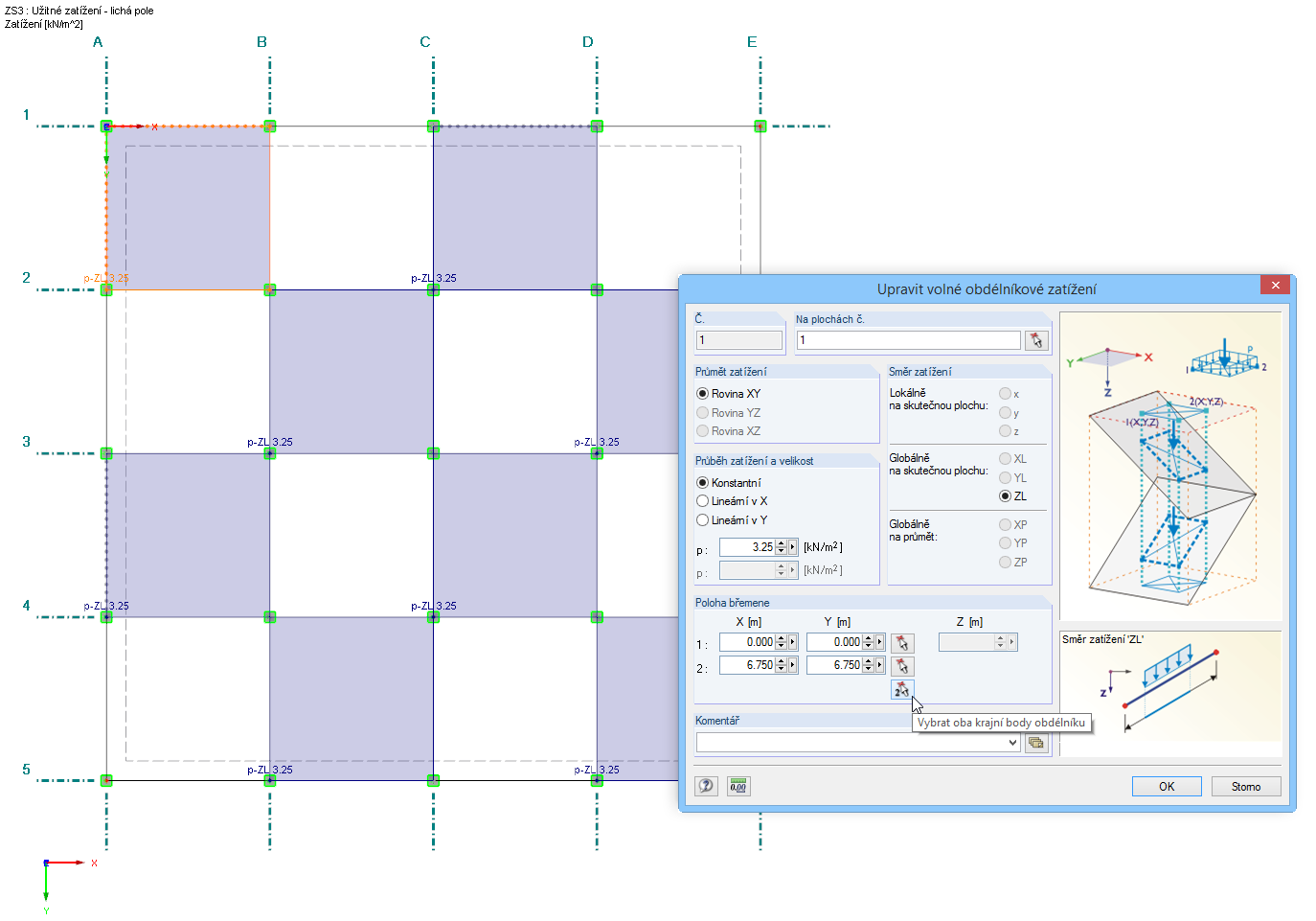 Šachovnicové uspořádání zatížení