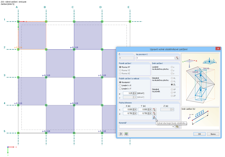 Šachovnicové uspořádání zatížení