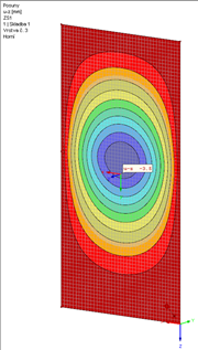 Výsledná deformace u tabule 1