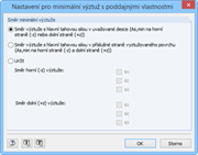 Nastavení: Směr výztuže s hlavní tahovou silou v uvažované desce