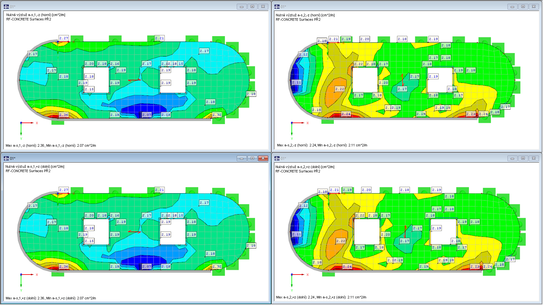 Výsledek: Směr výztuže zadaný uživatelem