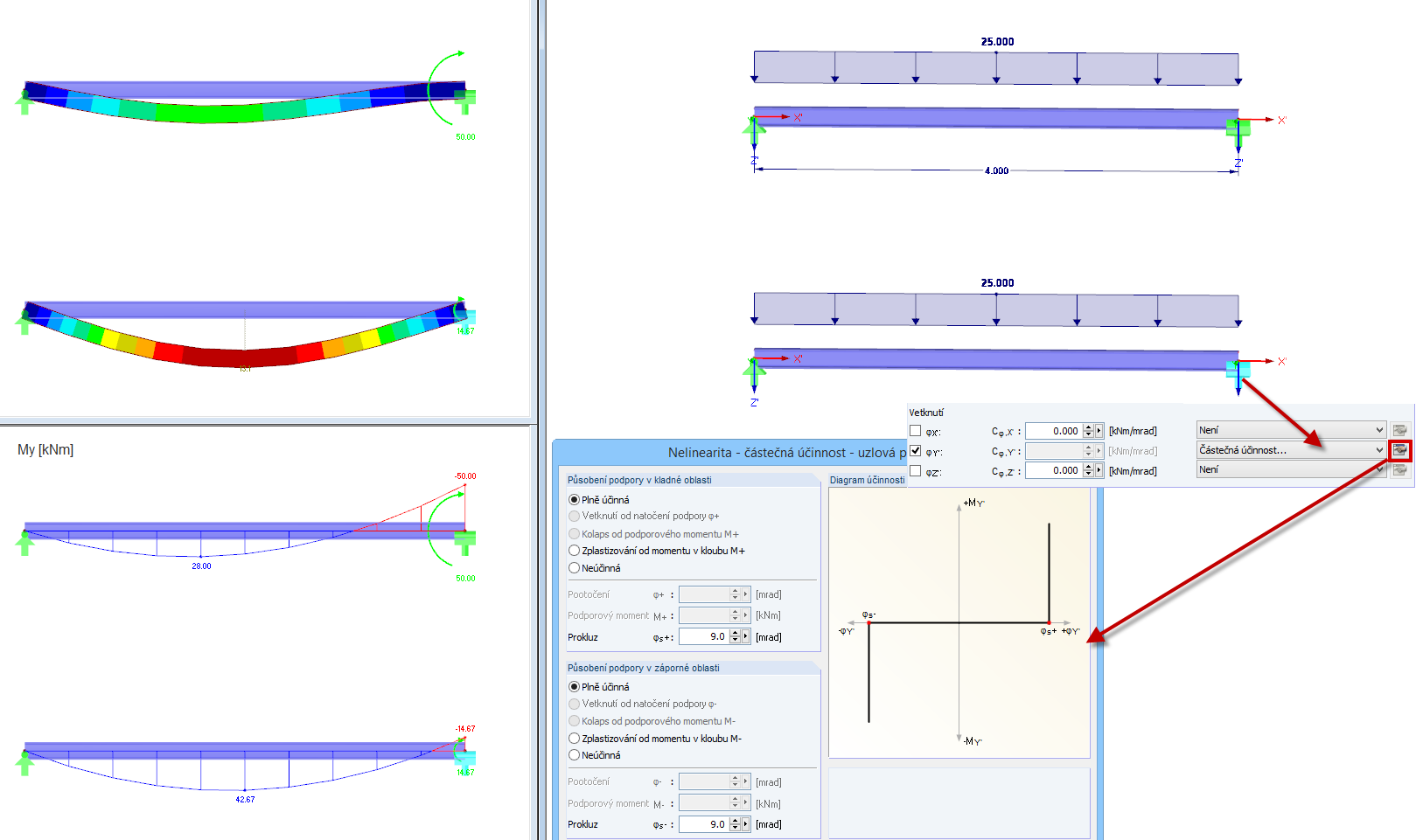 Vizualizace pohybu a prokluzu mezi komponentami v konstrukci. Vhodnost pro simulaci mechanických spojů.