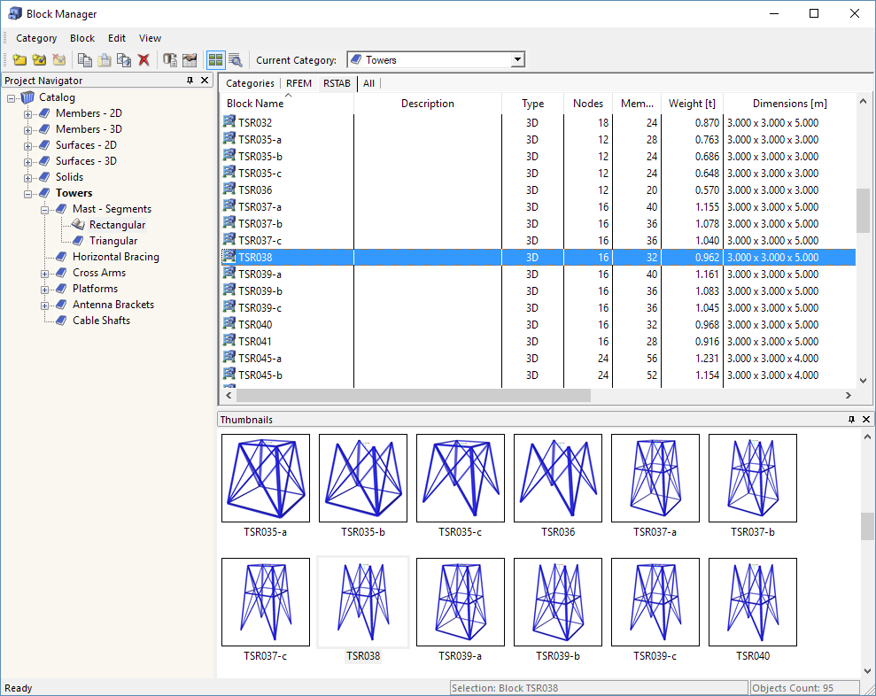 Výběr bloku TSR038