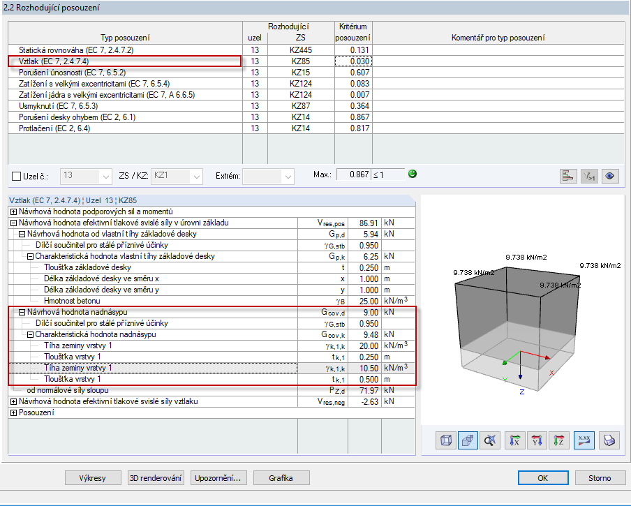 Bemessungswert der Überschüttung