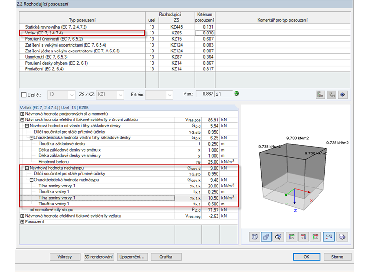 Bemessungswert der Überschüttung